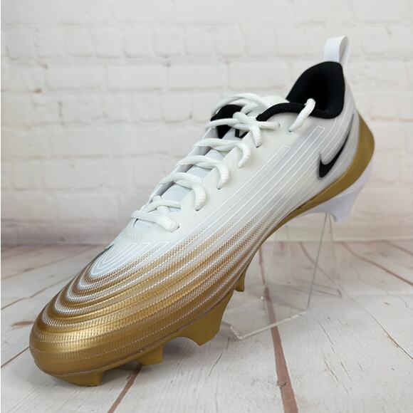 Nike Vapor Speed 3 White Metallic Gold Football Cleats Mens Size 12 (FB3303-103) - Picture 4 of 10